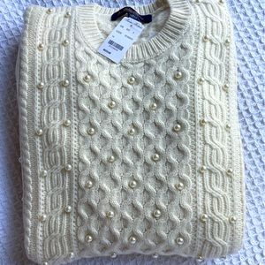 Merino Aran Pearl Sweater from Brooks Brothers